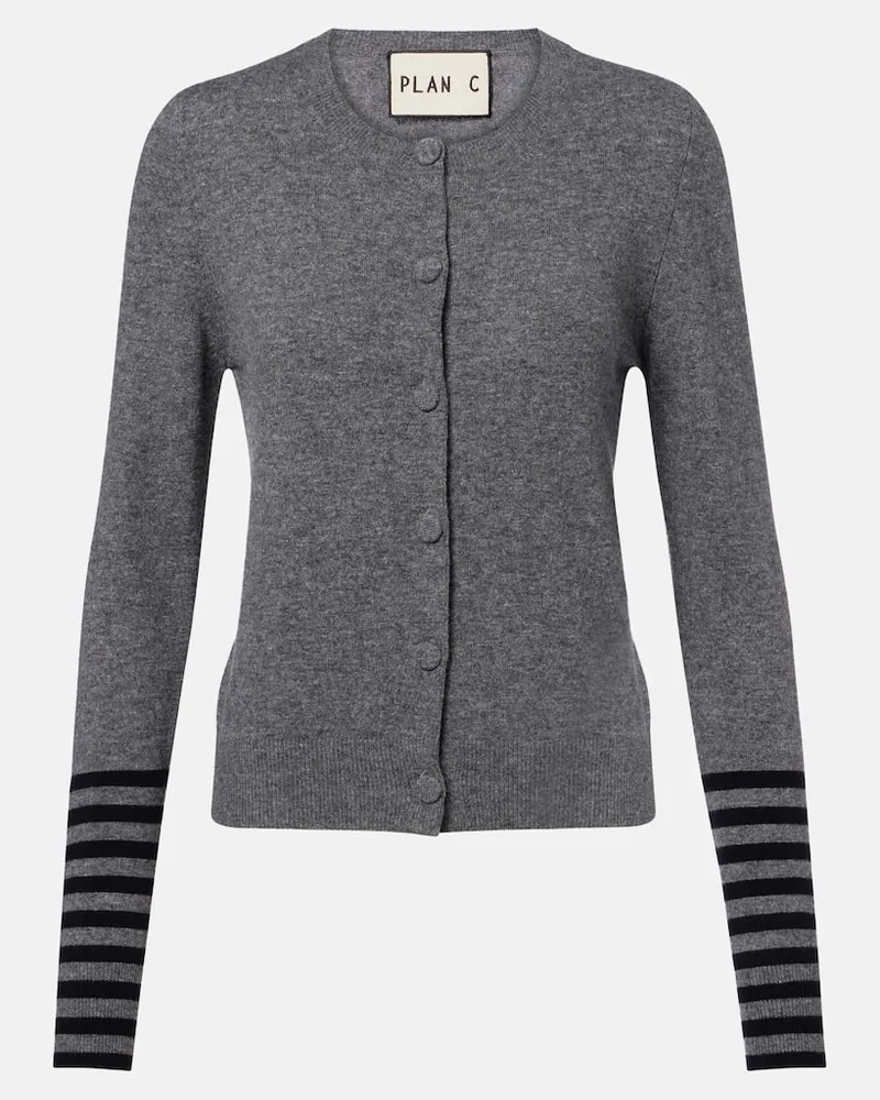 PLAN C Cardigan aus Wolle Grau