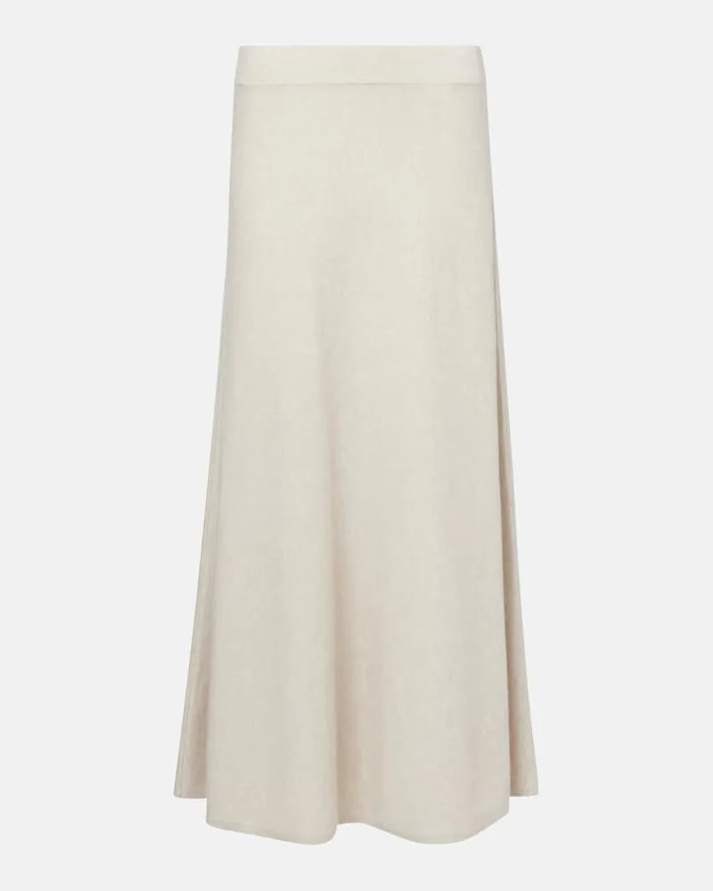 Lisa Yang High-Rise-Maxirock Torie aus Kaschmir Beige
