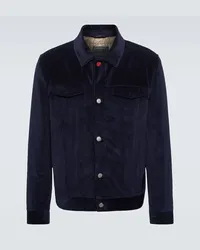 Kiton Jacke aus Cord Blau