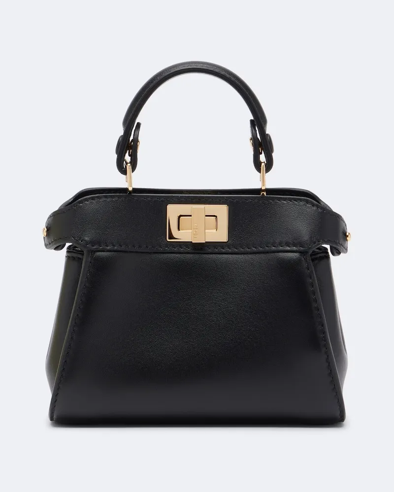 Fendi Henkeltasche Peekaboo® Mini aus Leder Schwarz