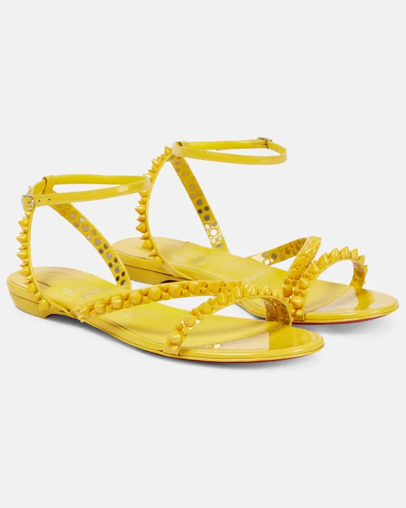 Christian Louboutin Sandalen Mafaldina Spikes aus Lackleder Gelb