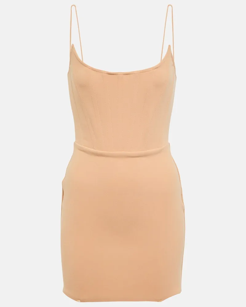 Alex Perry Minikleid Caine aus Crêpe Neutral