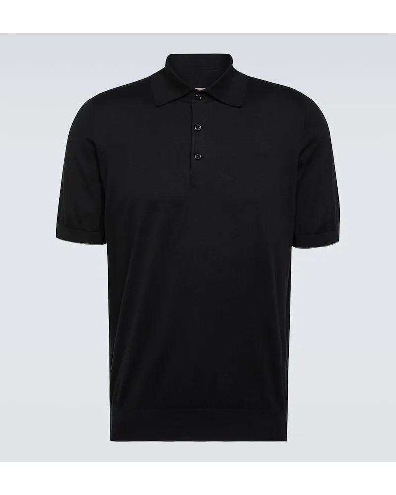 Brunello Cucinelli Polohemd aus Baumwolle Schwarz