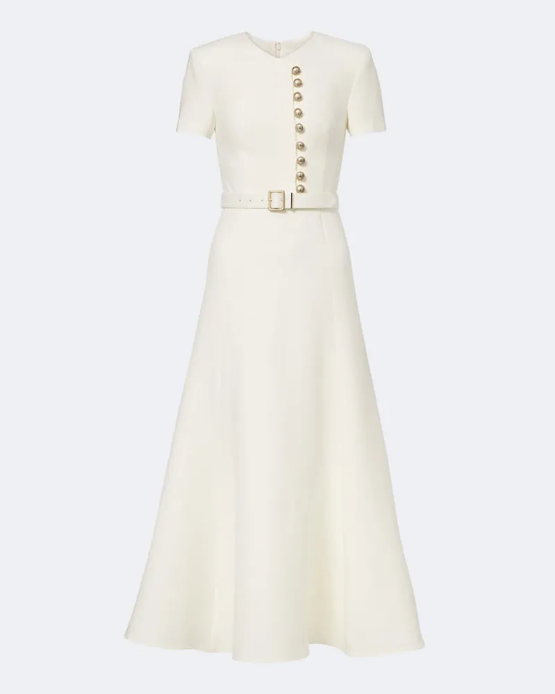 Roland Mouret Cocktailkleid aus Wolle und Seide Weiß