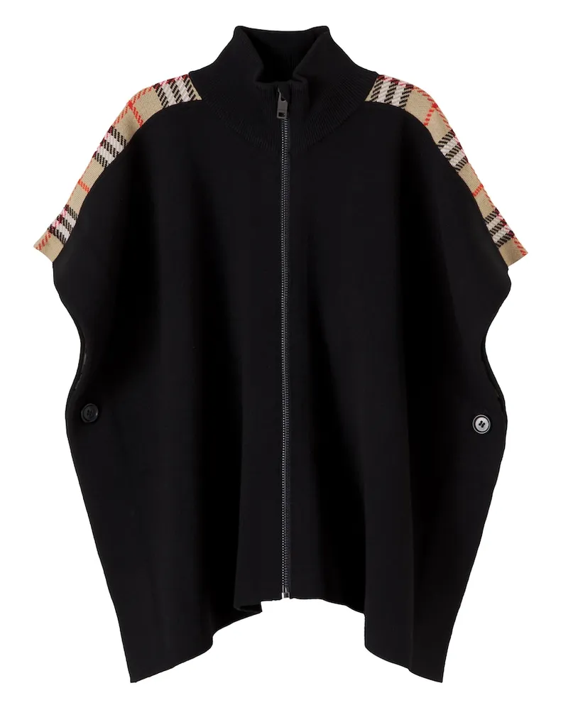 Burberry Cape aus einem Wollgemisch Schwarz