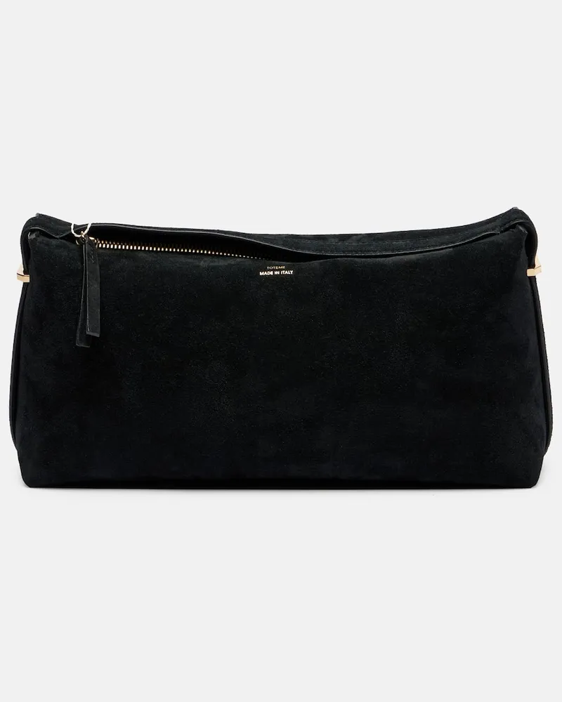 Totême Clutch aus Veloursleder Schwarz