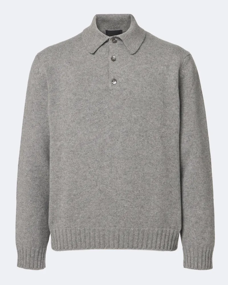 SAMAN AMEL Polopullover Sander aus Kaschmir Grau