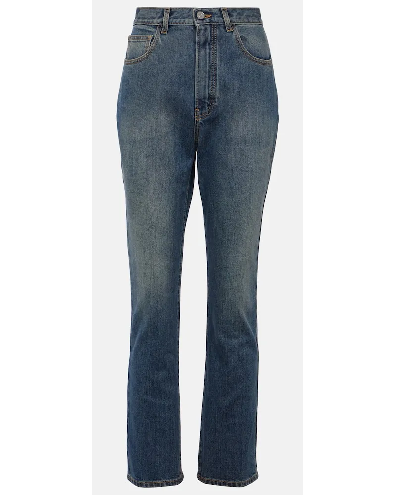 Alaïa Alaïa High-Rise Slim Jeans Blau