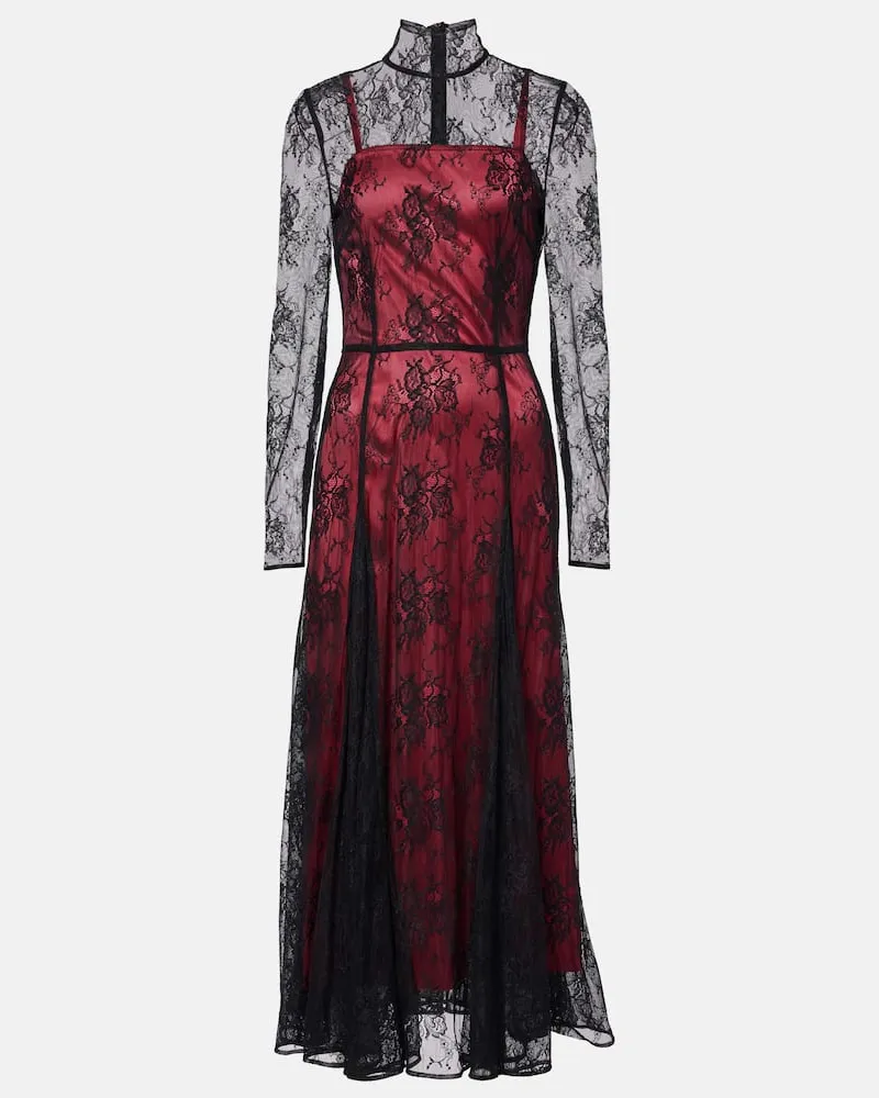 Dolce & Gabbana Midikleid aus Spitze Schwarz