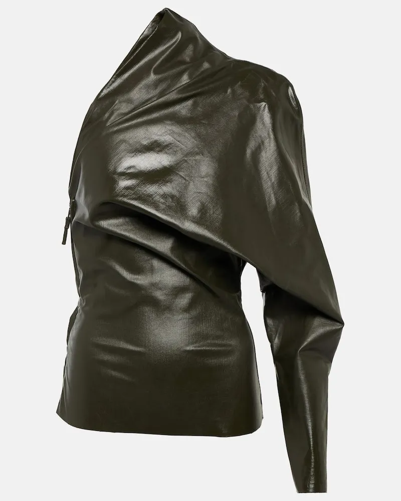 Rick Owens One-Shoulder-Top Grün