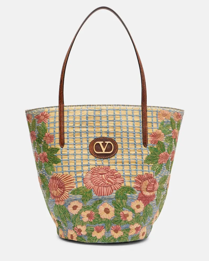 Valentino Garavani Tote Bag Panier De Fleurs VLogo Multicolor