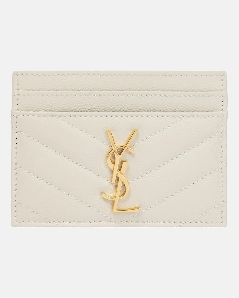 Saint Laurent Kartenetui Cassandre aus Leder Weiß