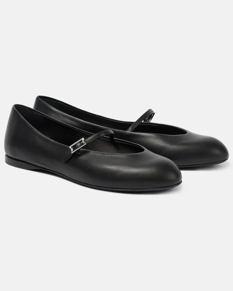 Max Mara Mary-Jane-Ballerinas aus Leder Schwarz