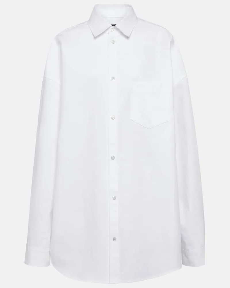 Balenciaga Oversize-Hemd Outerwear aus Baumwollpopeline Weiã