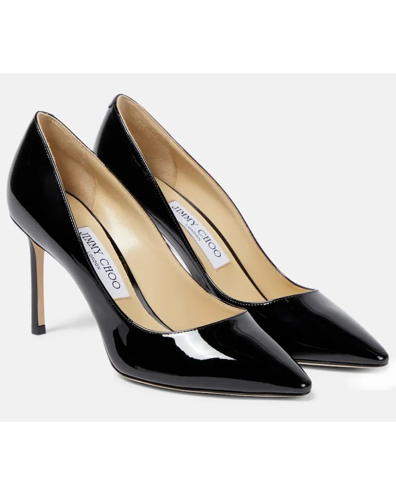 Jimmy Choo Pumps Romy 85 aus Lackleder Schwarz