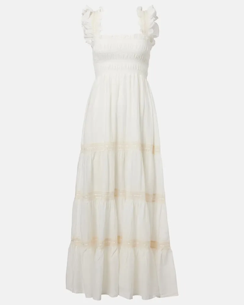 RIXO Maxikleid Aubrie aus Baumwoll-Voile Weiß