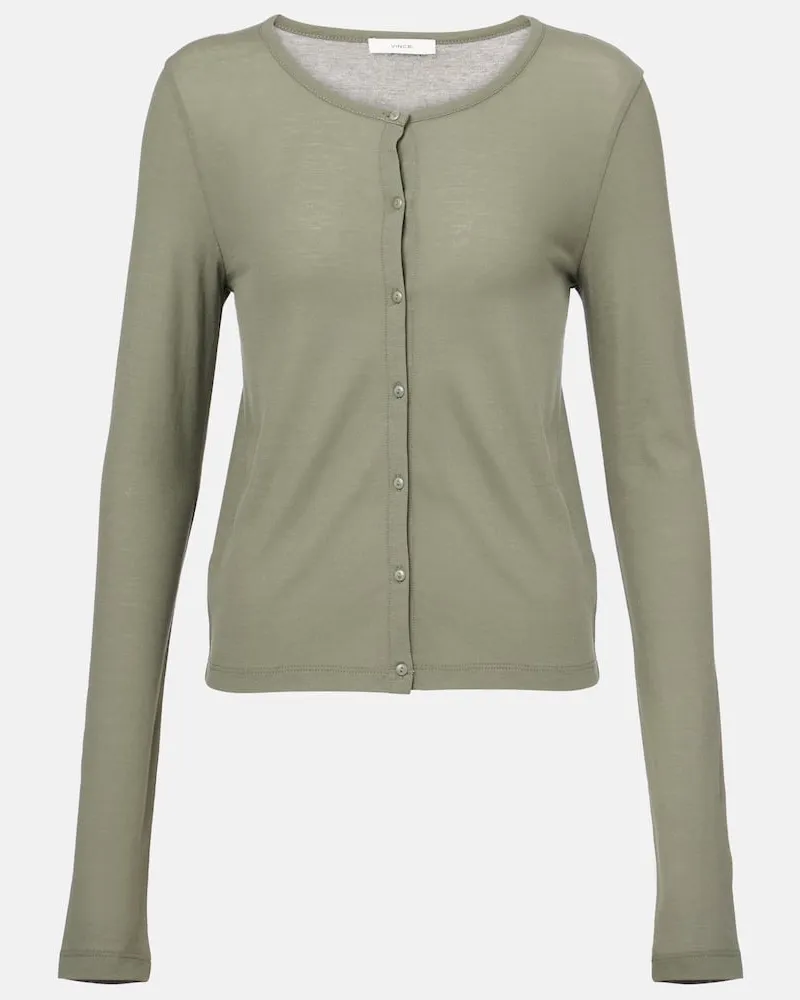 Vince Cardigan aus Baumwolle Grün