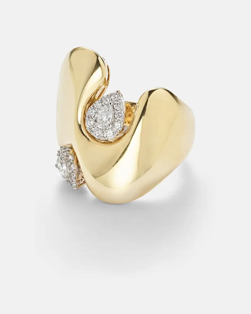 YEPREM Ring aus 18kt Gelbgold mit Diamanten Gold