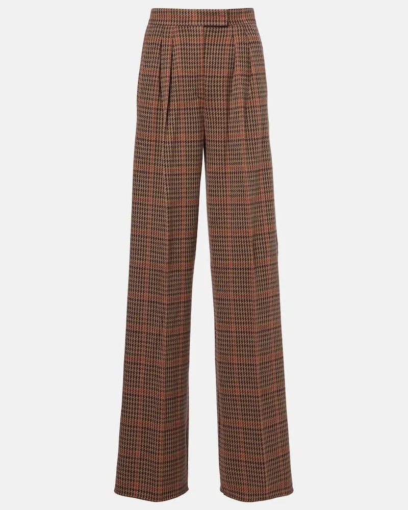 Max Mara Weite Hose Seggio aus Jersey Braun