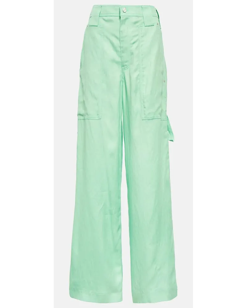 Stella McCartney Weite High-Rise-Hose Gruen