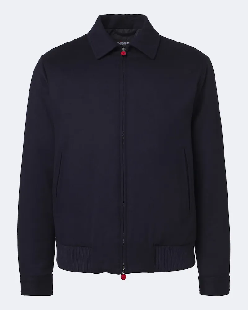 Kiton Bomberjacke aus Wolle Blau