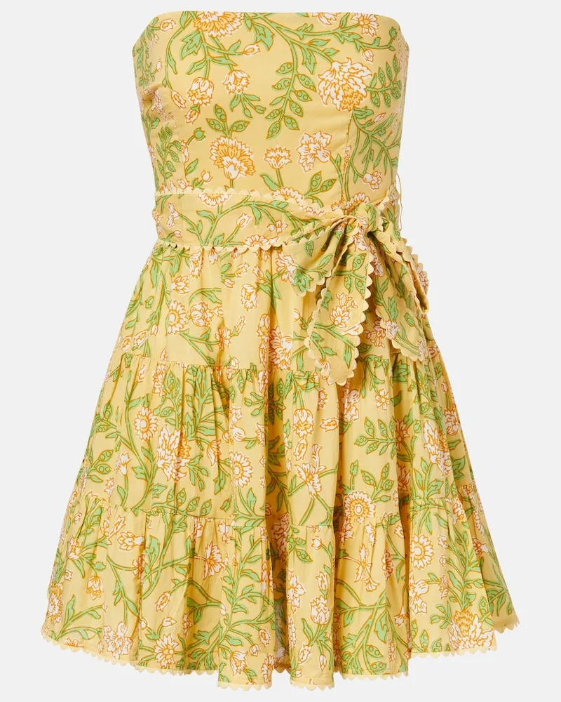 Poupette St Barth Minikleid Christine aus Baumwolle Gelb