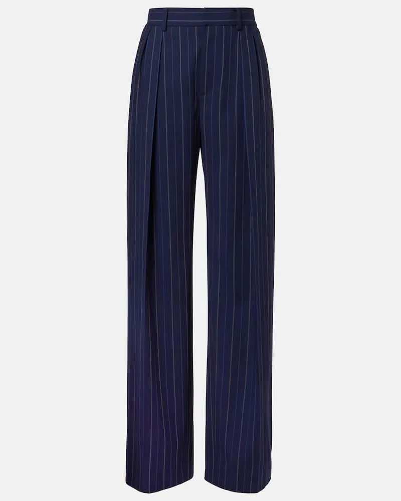 Ralph Lauren Weite Hose Jody aus Wolle Blau