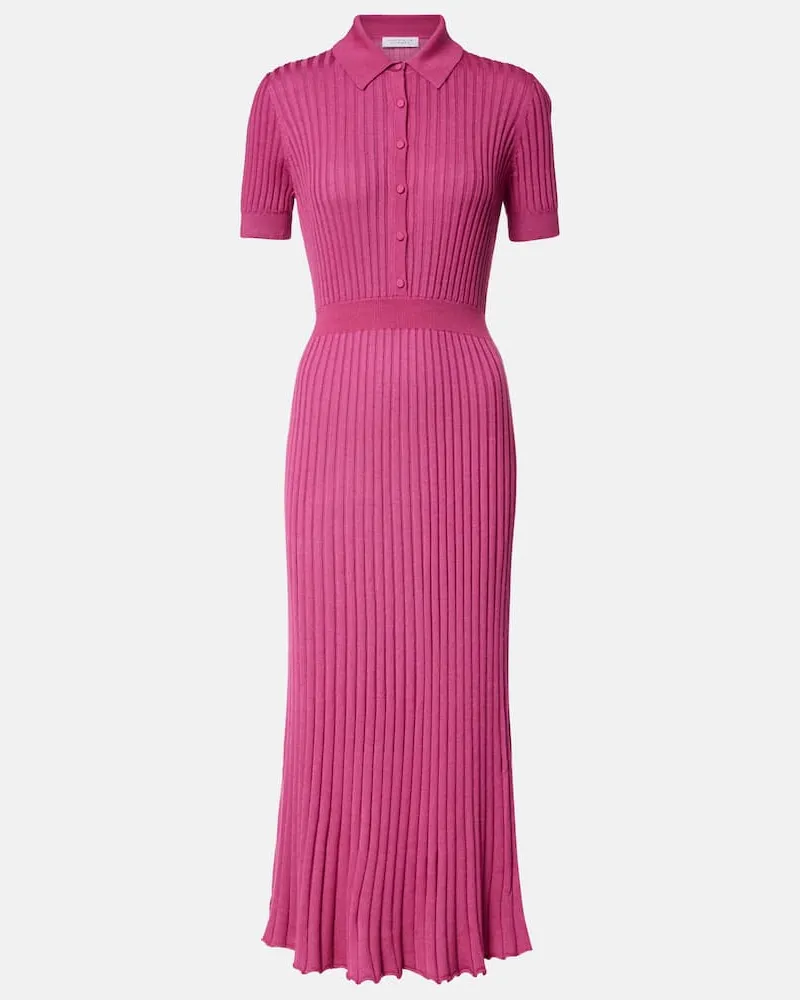 Gabriela Hearst Midikleid Amor aus Kaschmir und Seide Pink