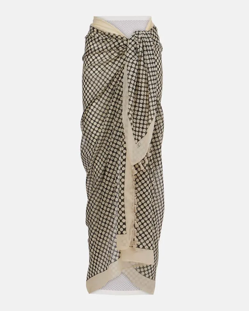 Valentino Garavani Pareo Plus De Pois aus Baumwolle und Seide Schwarz