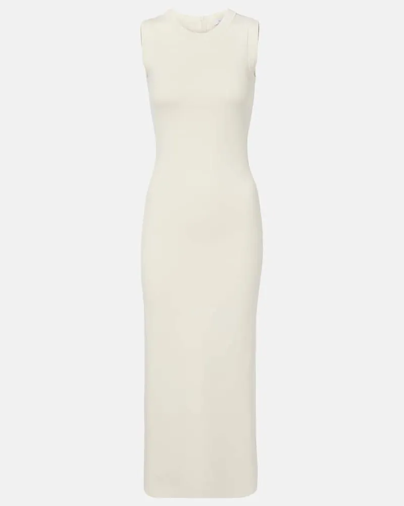 Max Mara Midikleid Visiera aus Crêpe Weiß