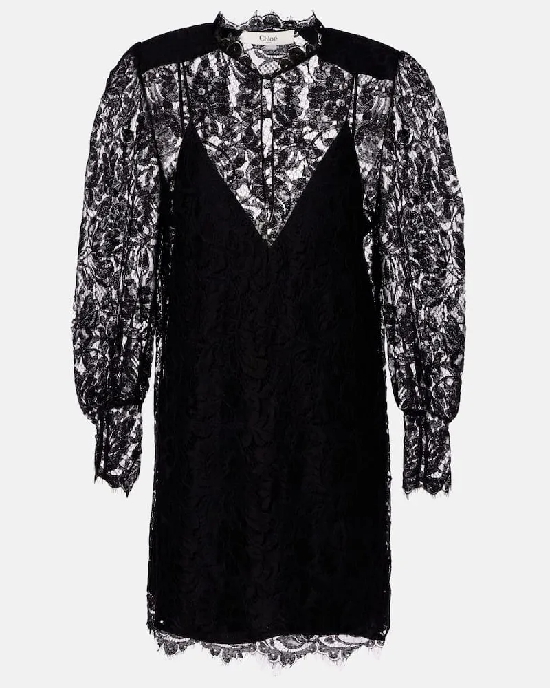 Chloé Chloé Minikleid aus Spitze Schwarz