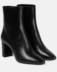 Saint Laurent Ankle Boots Lou aus Leder Schwarz