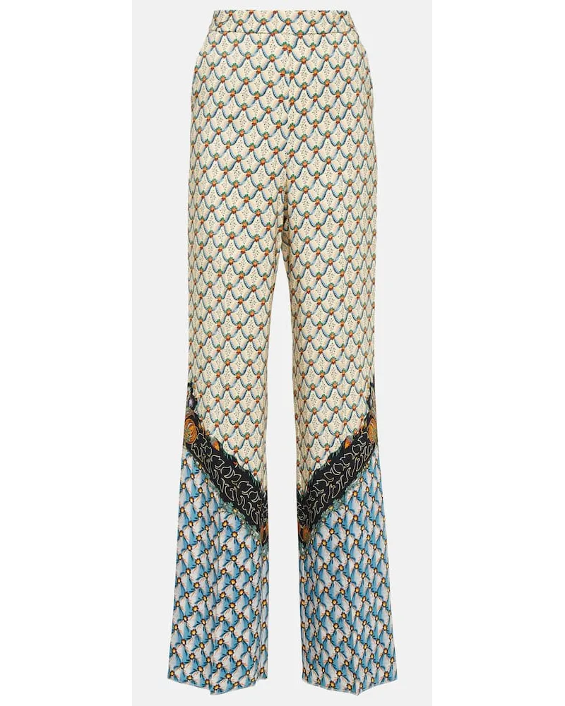 Etro Bedruckte High-Rise-Hose Multicolor