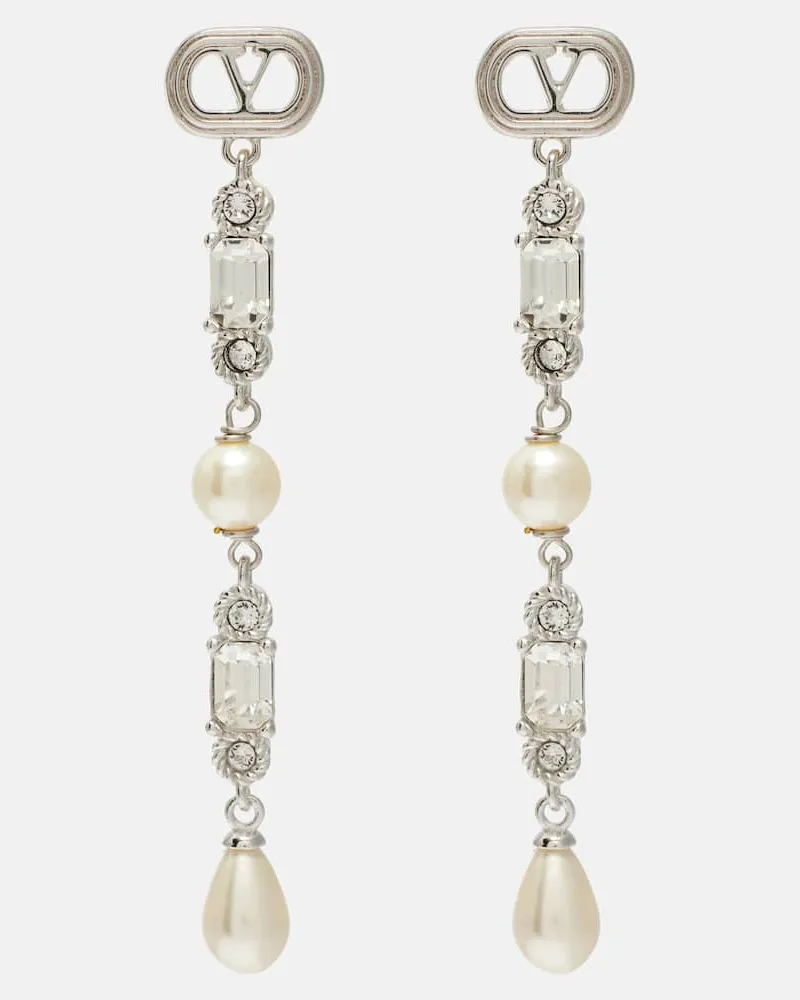 Valentino Garavani Ohrringe Ovalette VLogo mit Swarovski®-Kristallen Silber