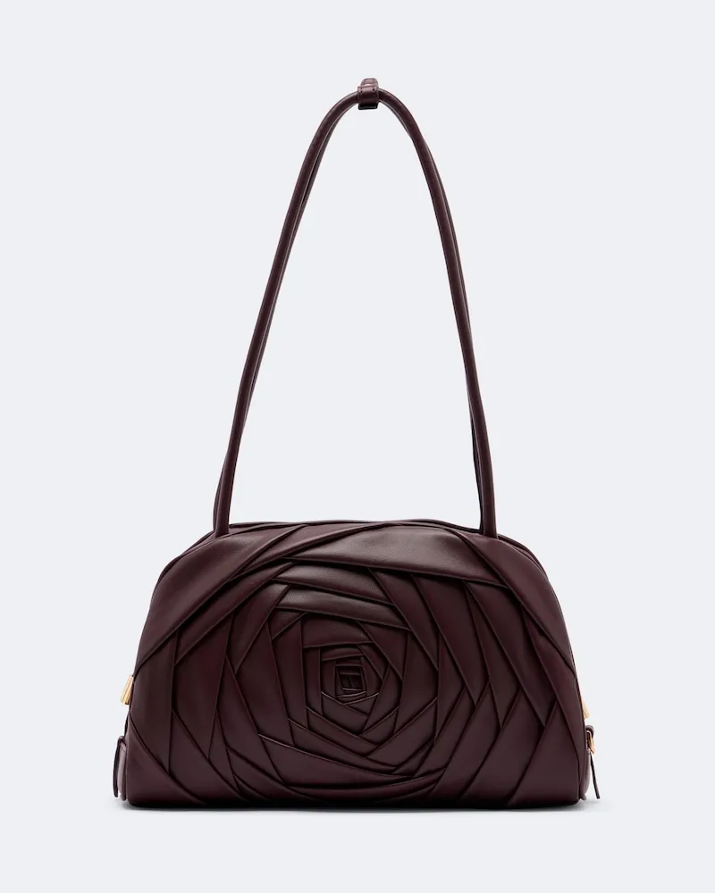Roger Vivier Schultertasche Roseline aus Leder Burgunderrot