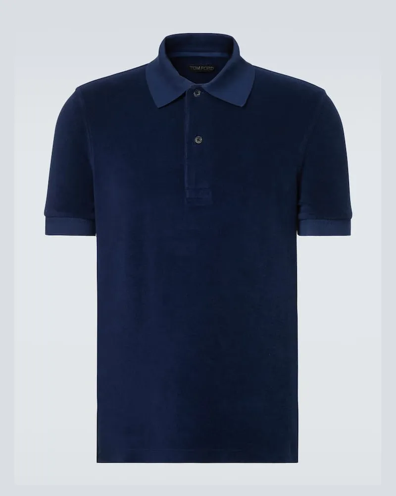 Tom Ford Polohemd aus Frottee Blau