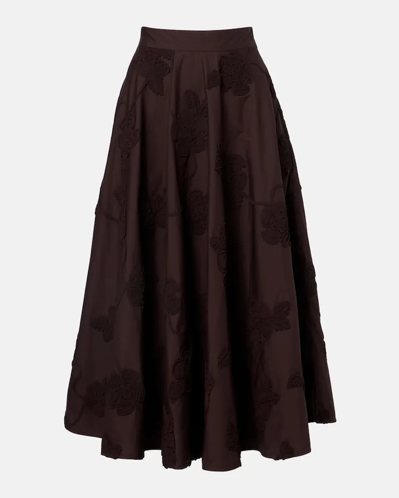 ROTATE Birger Christensen Midirock Berty aus Baumwolle Braun