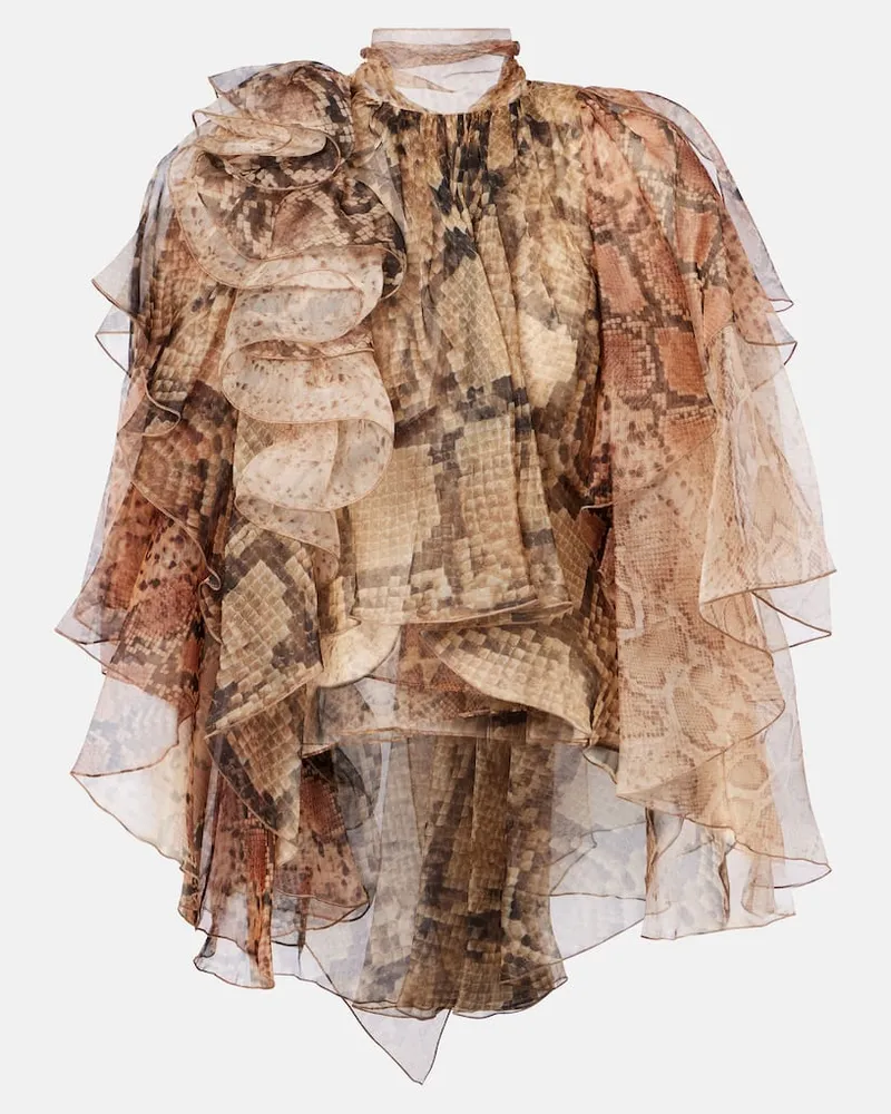 Zimmermann Bluse Memento aus Seide Braun