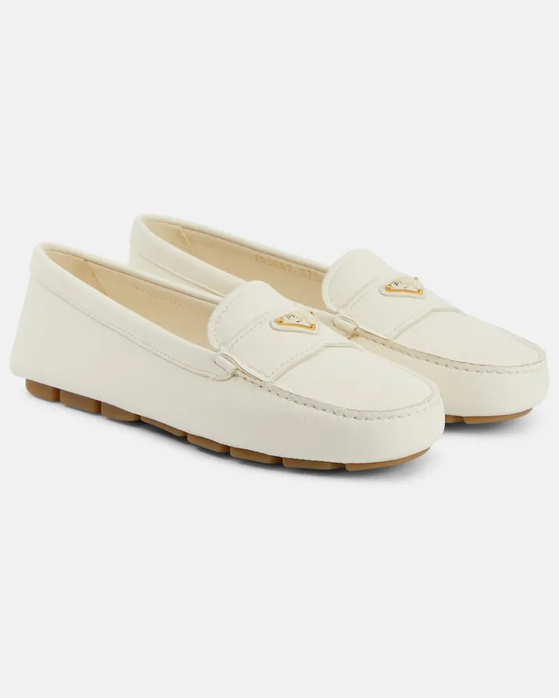 Prada Mokassins aus Leder Weiß