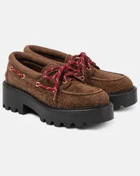 Miu Miu Segelschuhe aus Veloursleder Braun