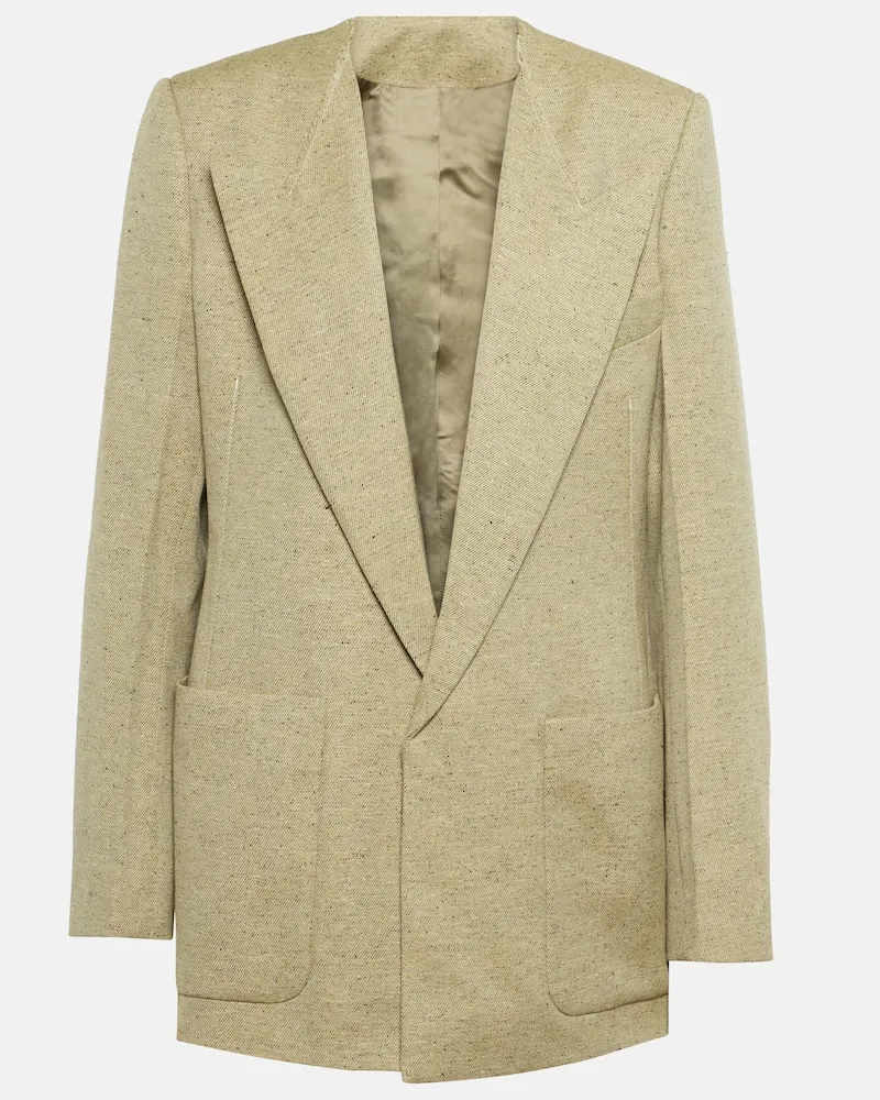 Victoria Beckham Blazer aus einem Wollgemisch Grün