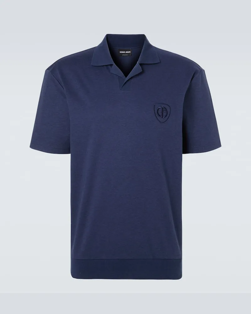 Giorgio Armani Polohemd aus Baumwoll-Piqué Blau