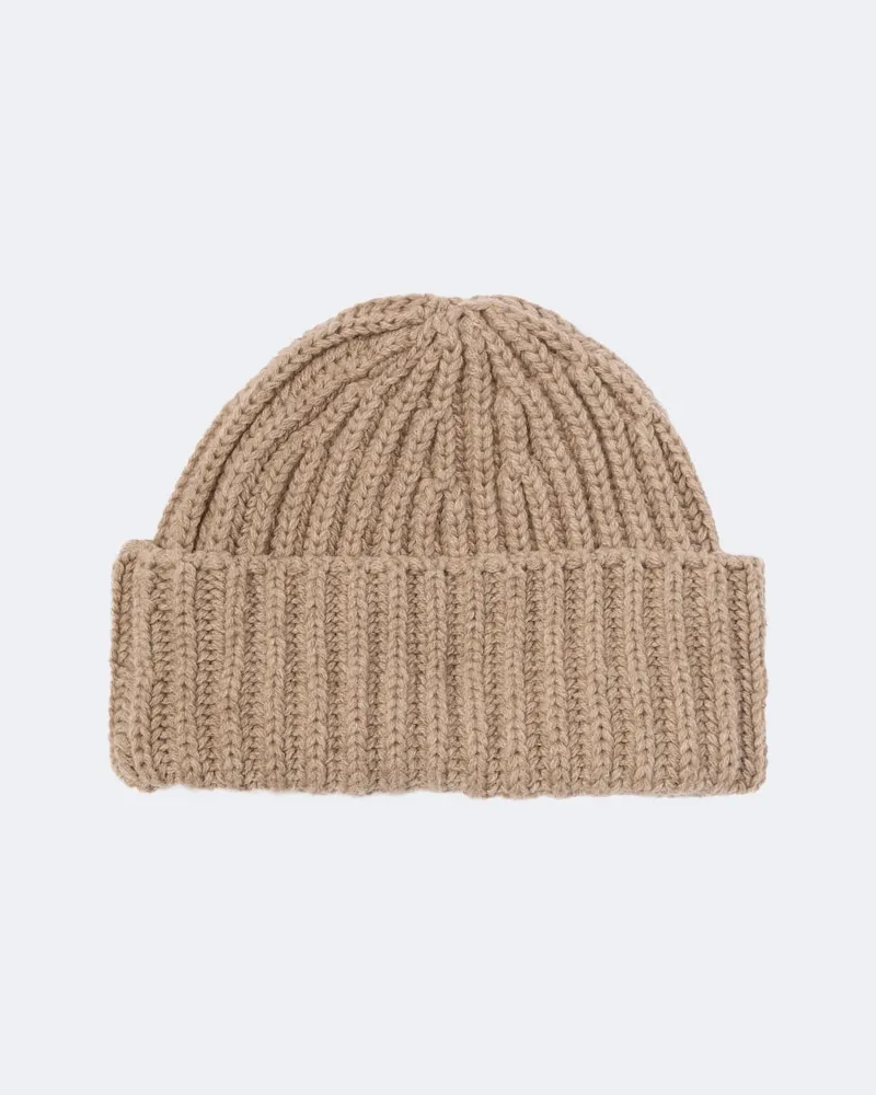 Stoffa Stòffa Mütze aus Kaschmir Beige
