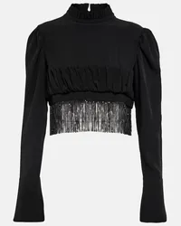 Paco Rabanne Verziertes Cropped-Top Schwarz