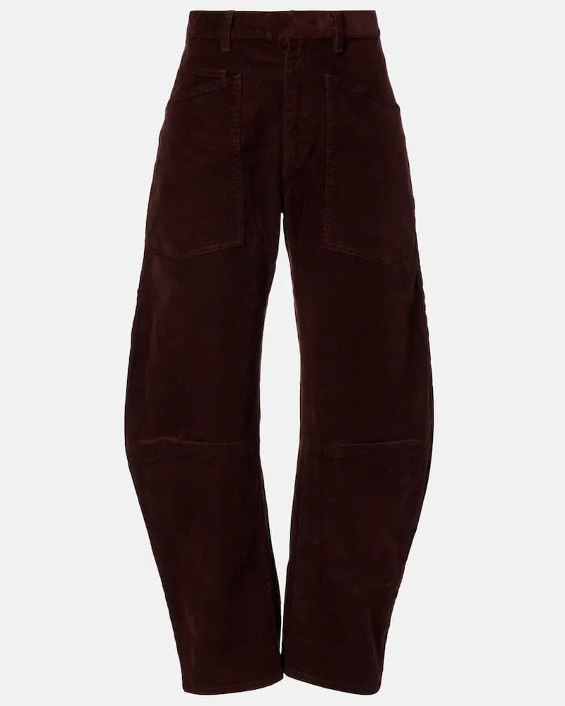 Nili Lotan Mid-Rise-Hose Shon Burgunderrot