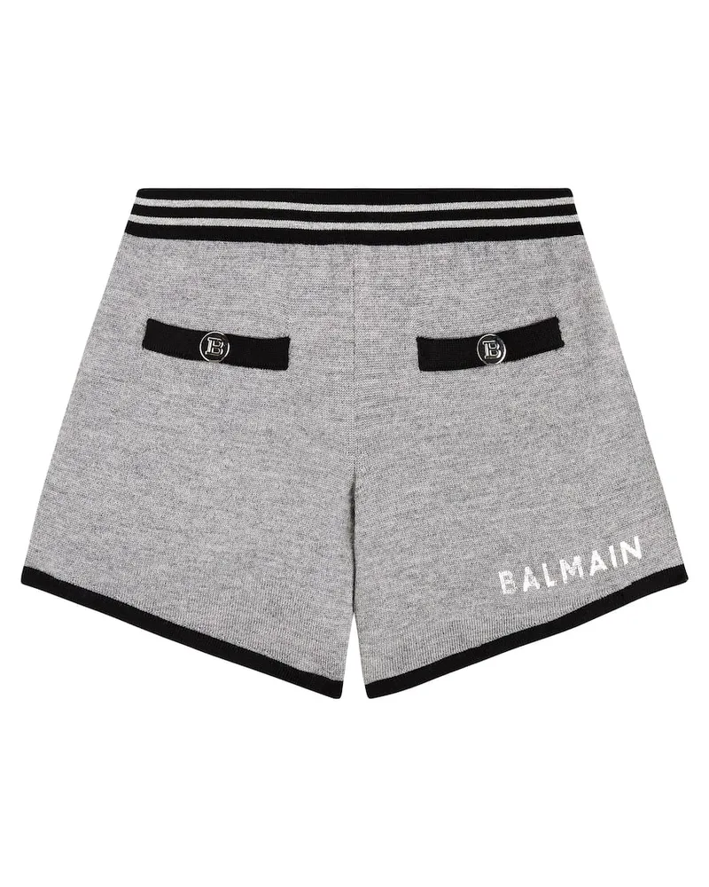 Balmain Shorts aus Wolle Grau