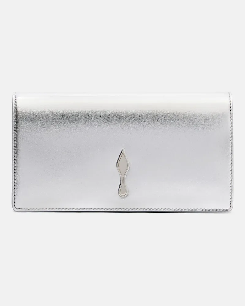 Christian Louboutin Clutch Bettina aus Metallic-Leder Silber