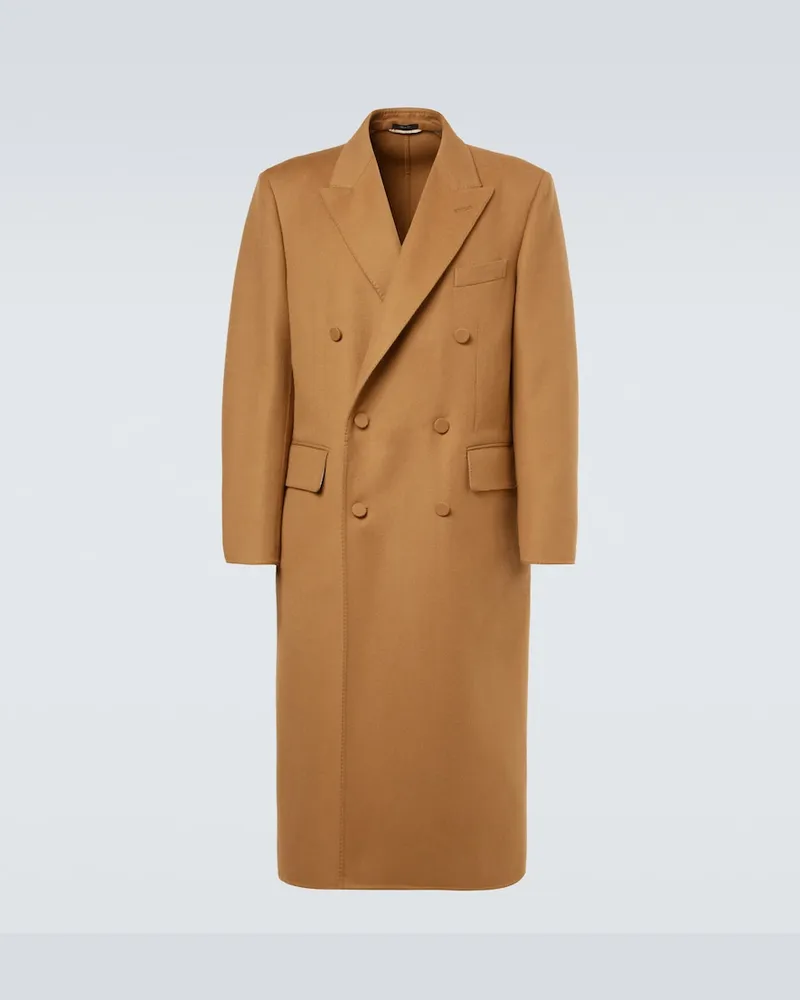 Tom Ford Mantel aus Wolle und Kaschmir Beige