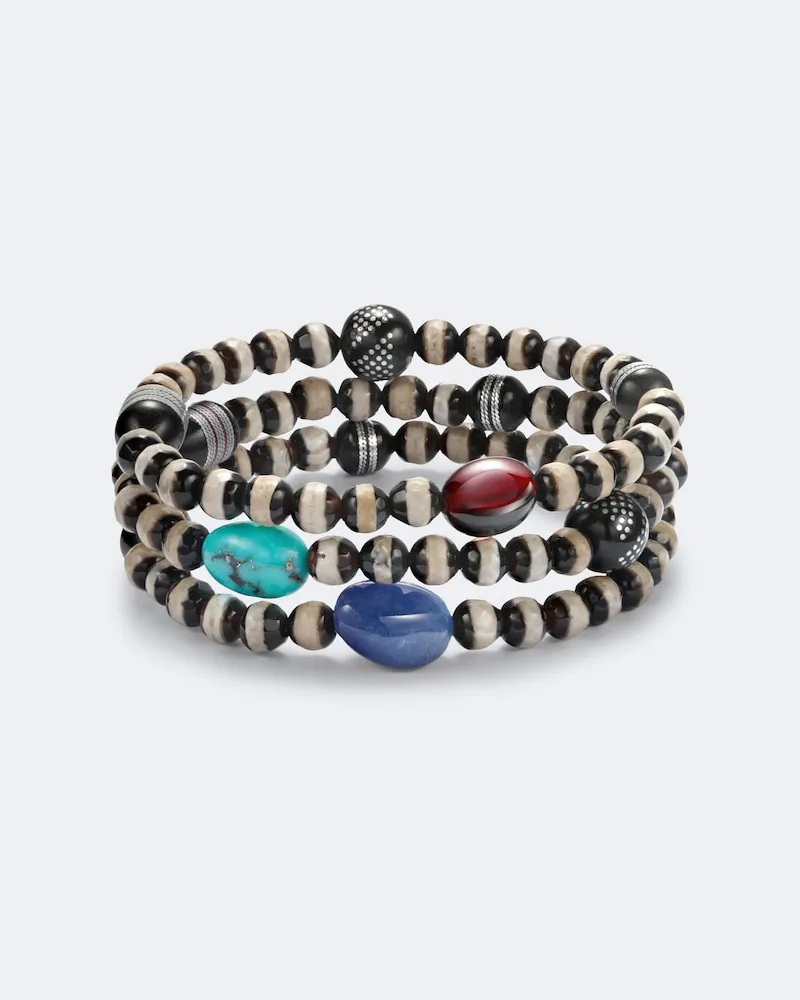 Ileana Makri Set aus drei Armbändern aus Edelsteinen Multicolor