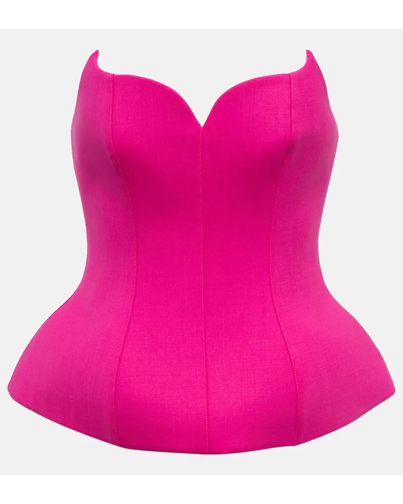 Giuseppe di Morabito Bustier aus einem Wollgemisch Pink
